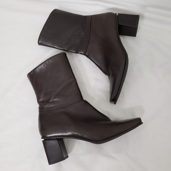 Etienne Aigner Shoes - Etienne Aigner Leather Square Toe Ankle Boot